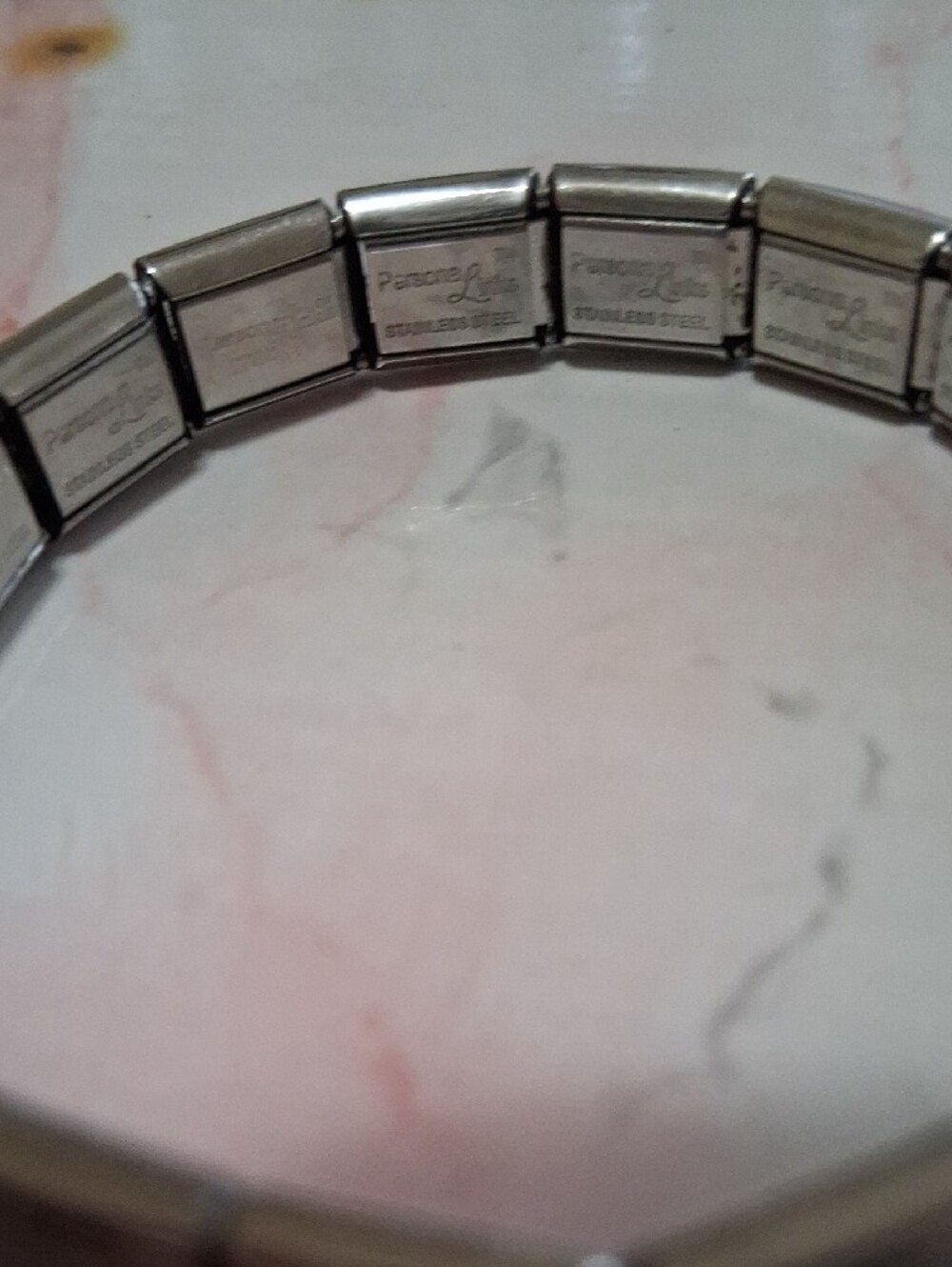 Source Unknown Silver-Tone Link Bracelet with Green Accent - Picture 5 of 5